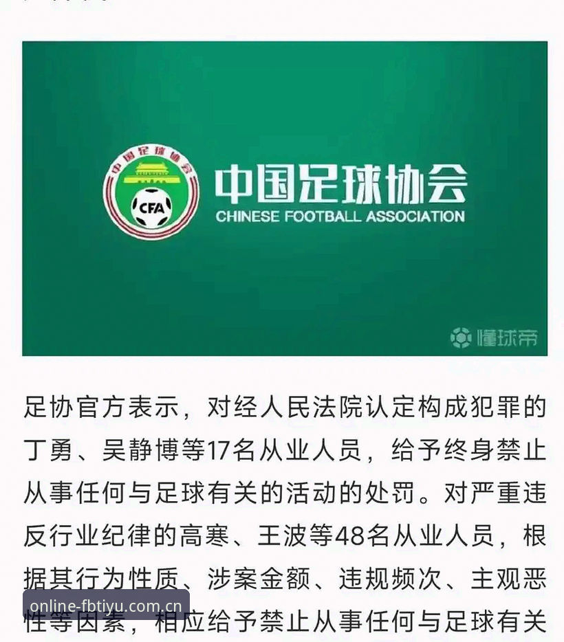 中国足协第三批禁足名单详解：17人终身禁赛，48人遭重罚
